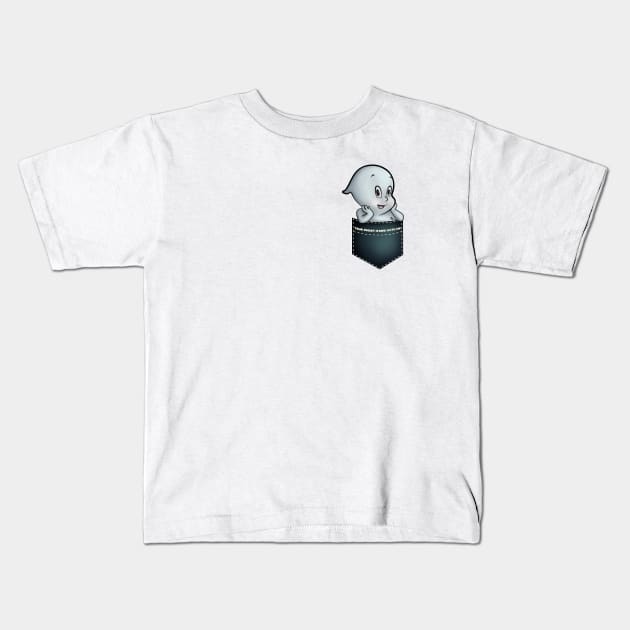 Cute Ghost in your pocket Kids T-Shirt by lidijaarts